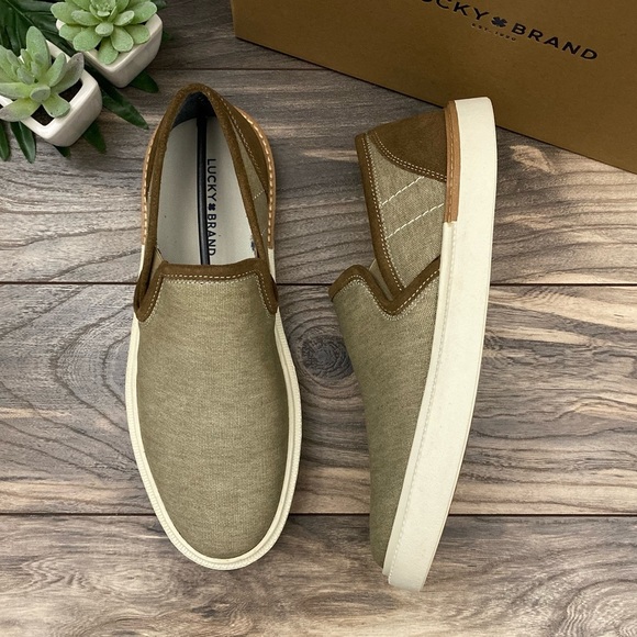 NIB Lucky Brand Dexter Washed Canvas Slip On - Picture 1 of 11